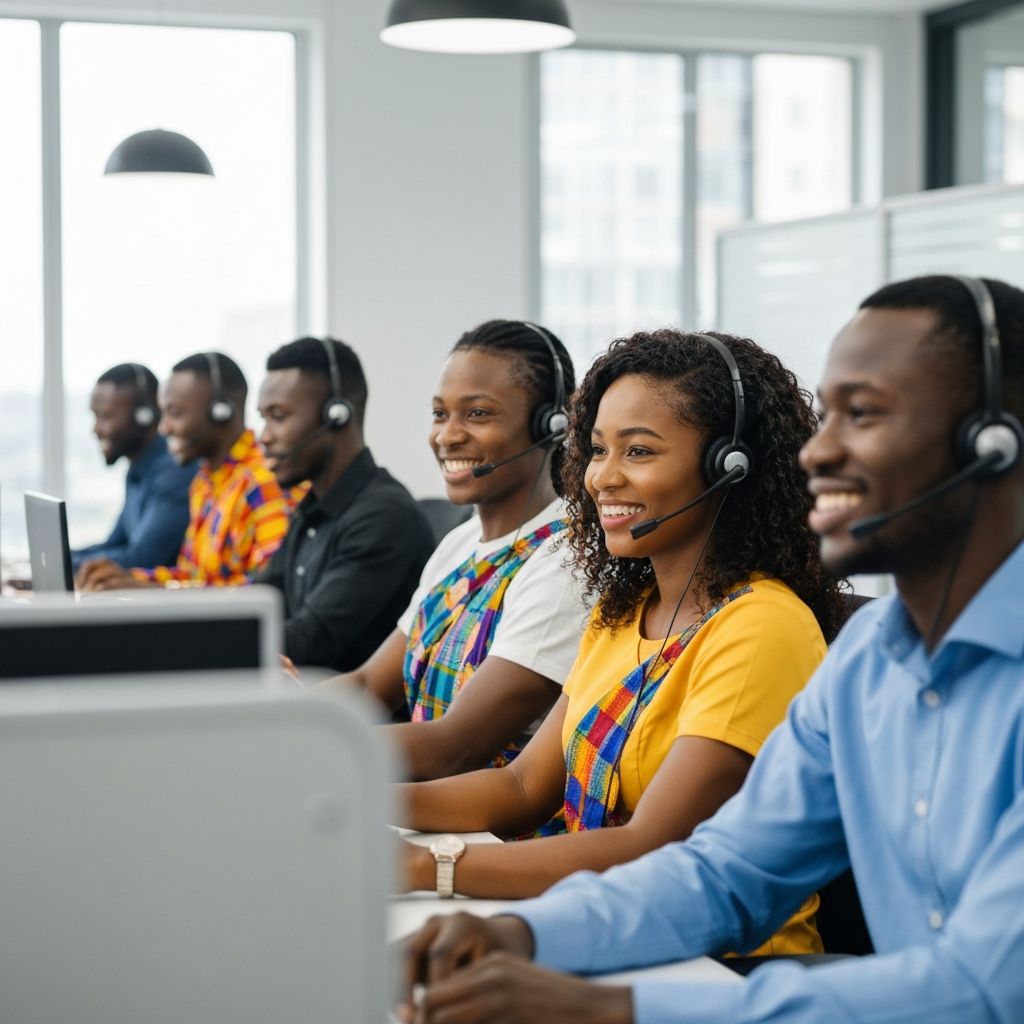 African professional call center team