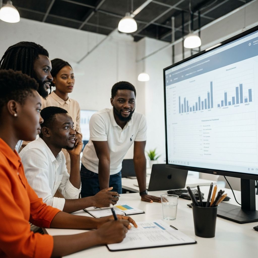 Young African team collaboration